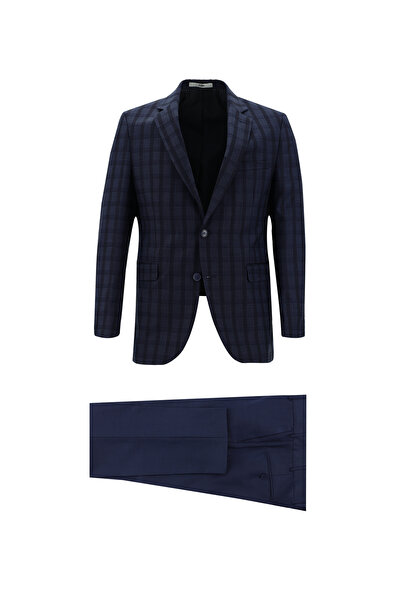 Kiğılı 7 Drop Slim Fit Dar Kesim Kombinli Ekose Takım Elbise