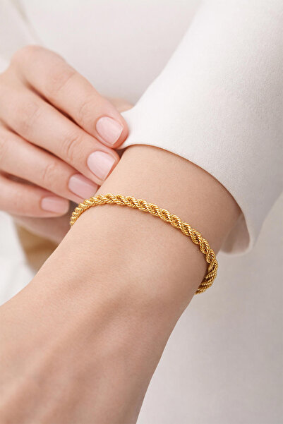 Bilezikci Burgu Zincir 14 Ayar Altın Bileklik