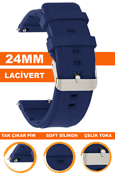 COBRA 24mm Fossil-Welder-Casio-Seiko-Omega-Armani Saat Uyumlu Silikon Saat Ko...