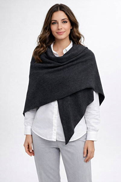 Sebir Moda Tek Renk Triko Üçgen Şal