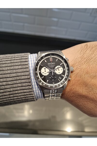 Seiko Siyah Kadran Takvimli Çelik Bilezik 10 Atm Su Geçirmez Erkek Kol Saati
