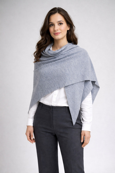 Sebir Moda Tek Renk Triko Üçgen Şal