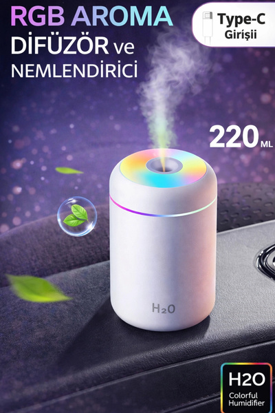 Tilbe Home 220ml Hava Nemlendirici Ultrasonik Ledli USB Buhar Makinesi ve Kok...