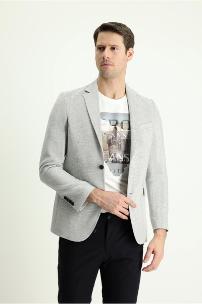 Kiğılı 7 Drop slim fit Dar croială cu model bumbac lu in Jachetă sport