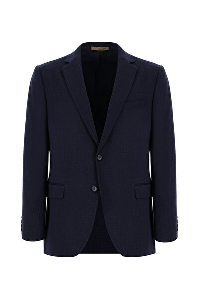 Abdullah Kiğılı 6 Drop Regular Fit Standart Kesim Klasik Desenli Kaşmir Ceket