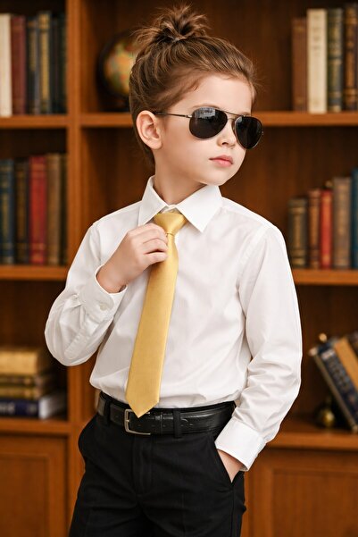 Algitsin O L A Детска вратовръзка, златистожълта, 1-10 години