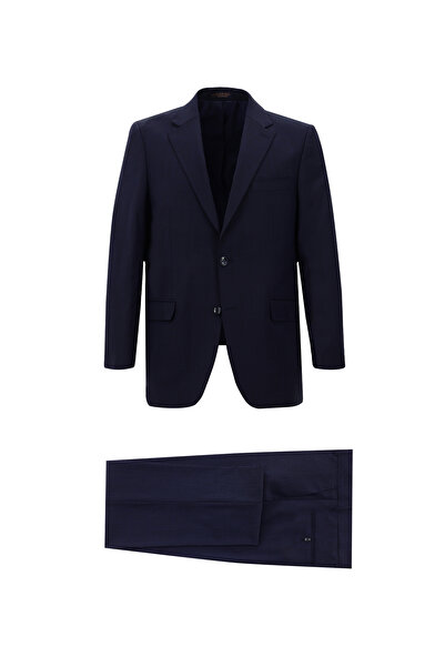 Abdullah Kiğılı 4 Drop Relaxed Fit Rahat Kesim Yünlü Kareli Takım Elbise