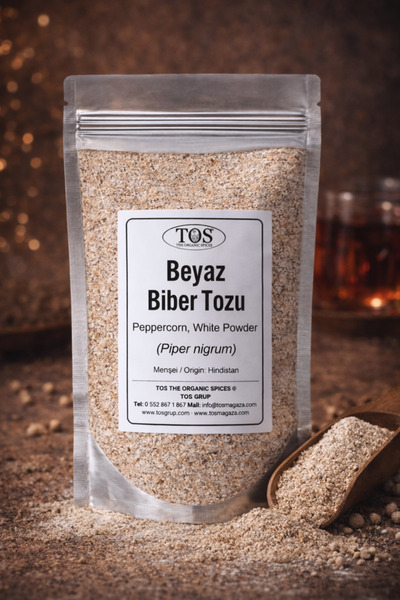 TOS The Organic Spices Beyaz Karabiber Tozu 50 gr (1. Kalite) Piper nigrum / ...
