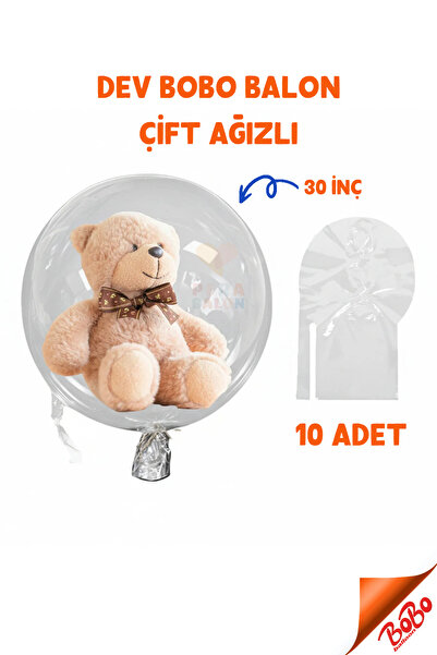 Blur Home Bobo Balon Çift Ağızlı 30 İnç (76 cm) Dev Şeffaf Esnek (10'lu Paket...
