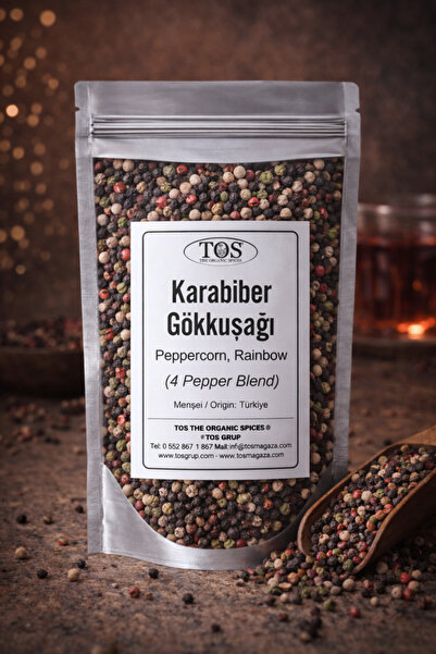 TOS The Organic Spices Gökkuşağı Karabiber 50 gr (1. Kalite) Piper nigrum / P...