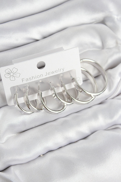 Skygo Brass Ring Model Silver Color Women's Set Earrings - Tj-Bkp11048