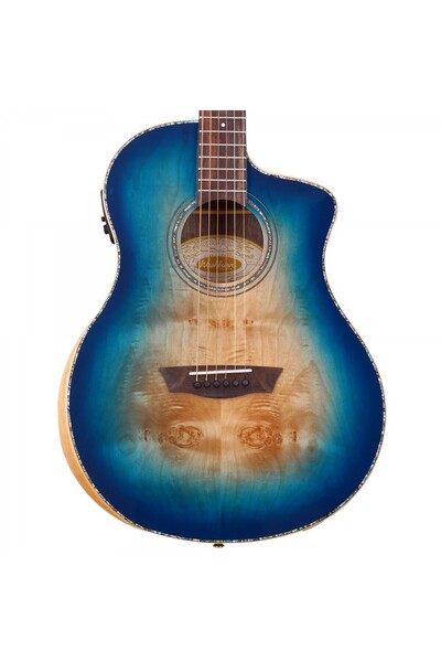 Washburn BTA-BLUBCE Bella Tono Vite Alure Elektro Akustik | Egzotik Burl Kapa...