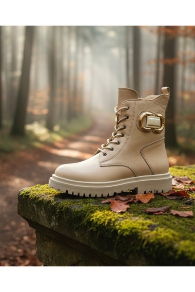 Voyager &Pepita içi kürklü krem postal bot