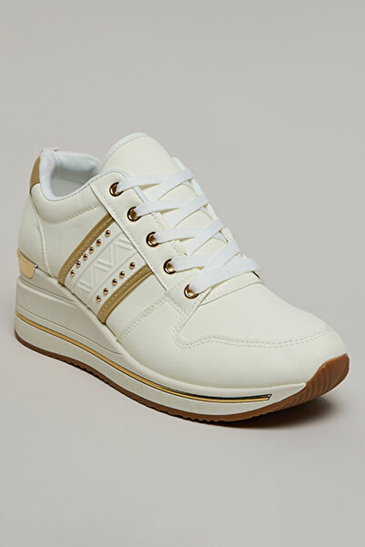 R&B Women Ivory Contrast Trim Sneakers