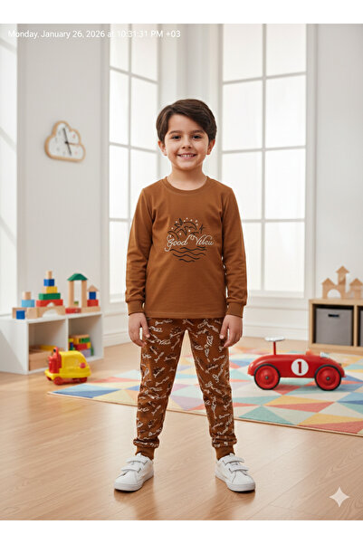 bbs fashion Boys' pajamas, long sleeves, 100% cotton, sizes (2-5)