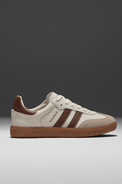 Tonny Black Unisex Bej Termo Taban Yanı Şeritli Bağcıklı Spor Ayakkabı