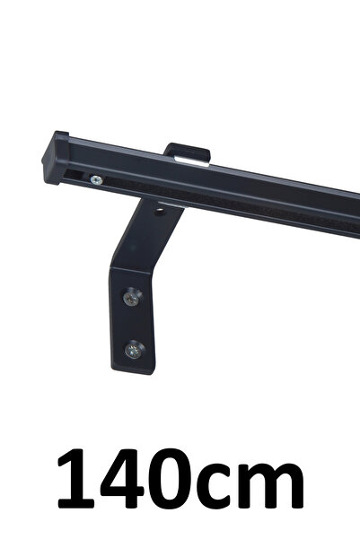 İzen Antrasit 140cm Tekli Metal Rustik (90mm) Metal L Duvar Montaj Ayaklı (19...