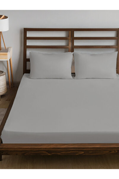 Arte Cotone Satin Elastic Fitted Double Bed Sheet Set with Pillowcase |   Fea...