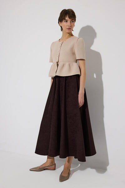 Touché Privé FUSTĂ DIN PIELE ÎMBRĂCĂTĂ CU TALIE ELASTICĂ