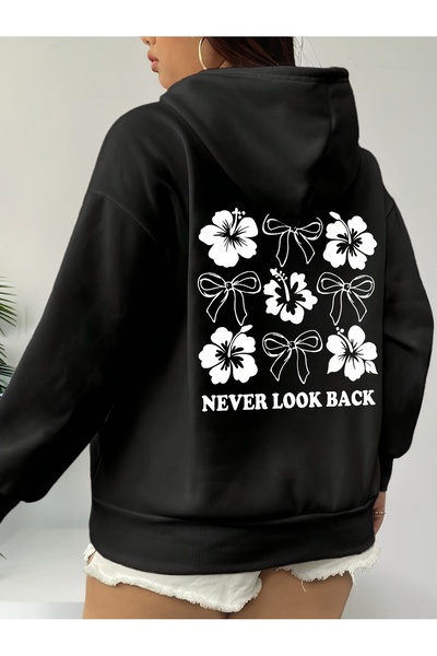 Deocept Unisex Floral Printed Hooded Kangaroo Pocket Comfortable Fit Oversize...