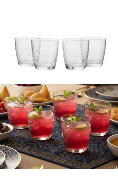 Premium Short Glass Tumbler Set of 4 pcs Clear Juice Drink Glasses