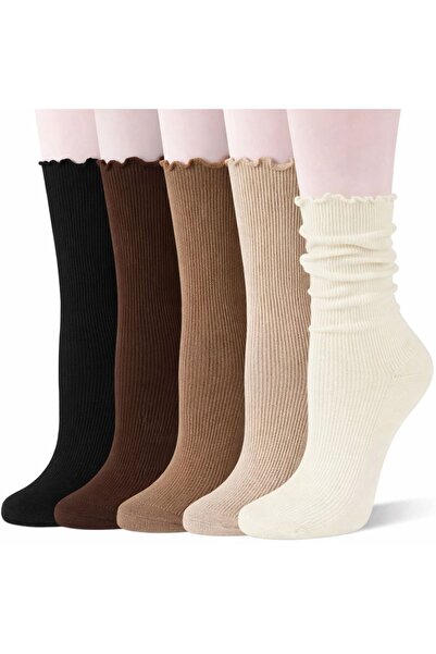Sky Socks Set of 5 Ruffled Cotton Scented Unisex Socks