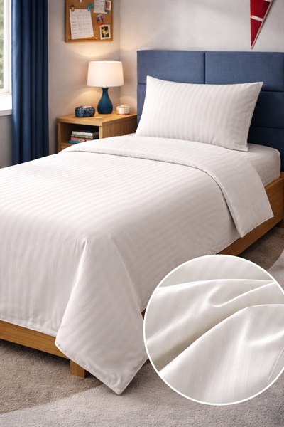 Pedimu Exclusive Hotel Collection Single Size 100% Cotton Satin Striped Duvet...