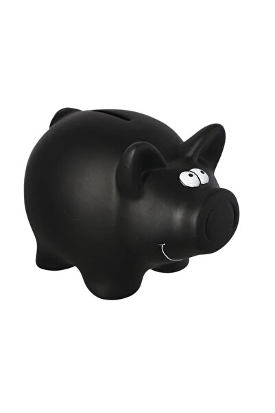 Out of The Blue KG Pușculiță porcușor din ceramică, neagră, personalizabilă cu cretă