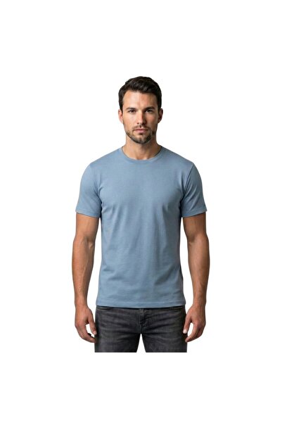 trender Single Jersey O-Neck Men's T-Shirt 2020-1 Blue
