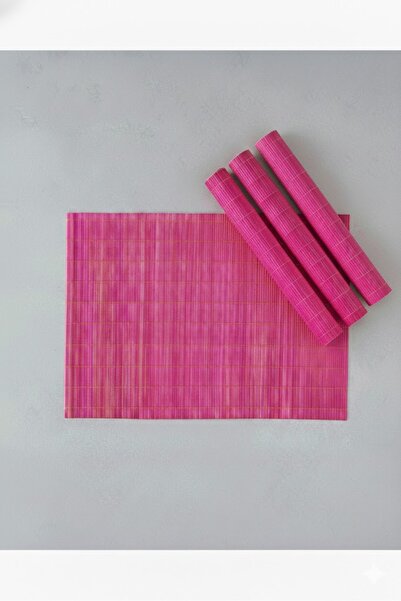 English Home غروف بامبو طقم تقديم أمريكي مكون من 4 قطع 30x45 سم وردي