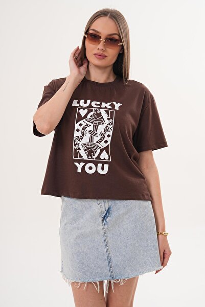 ŞİMAL Дамска тениска с принт и детайли, с дълъг ръкав и широка яка - 260142