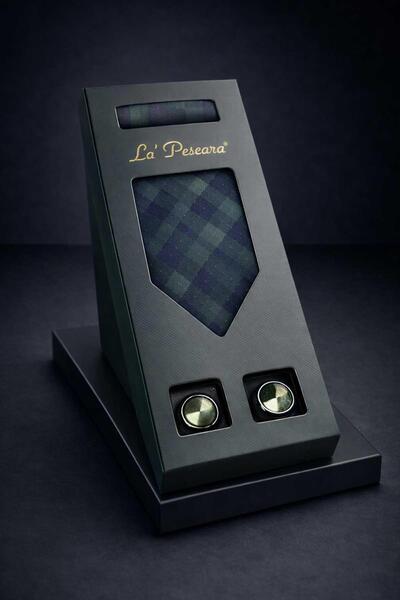 Kravatkolik Navy Blue - Green Handkerchief Classic Tie Cufflinks Men's Gift S...