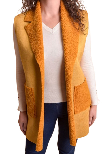 OEM Fur vest with patch pockets, Polyester, One size fits all