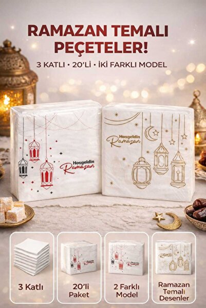 SUNA K Ramazan Temalı 2 Farklı Model Peçete