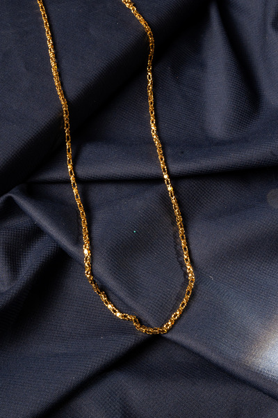 HediyemStil Gold Classic Twisted Chain Stainless Steel Necklace