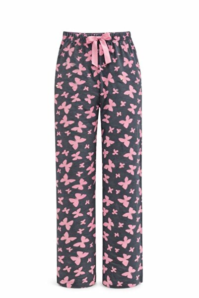 LİLORA بيجامة نسائية فاخرة من الفيسكون بنقشة الفراشات، مريحة وذات تصميم مميز