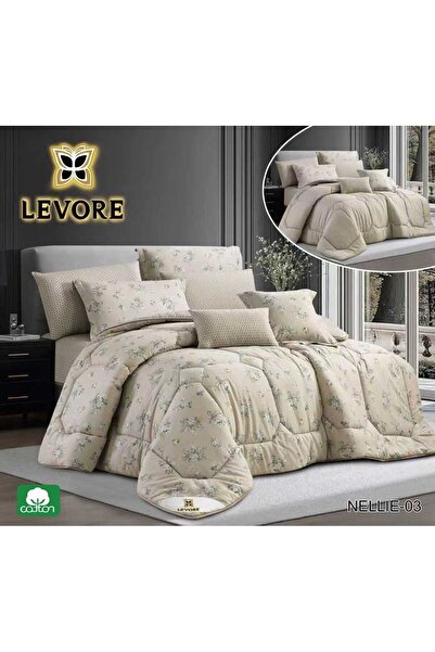 Levorey NELLIE Summer Bedspread, Single Size, 5 Pieces, Made of Cool Cotton