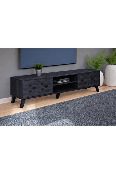 Arnohome Modern wooden TV stand, with a luxurious, contemporary design suitab...