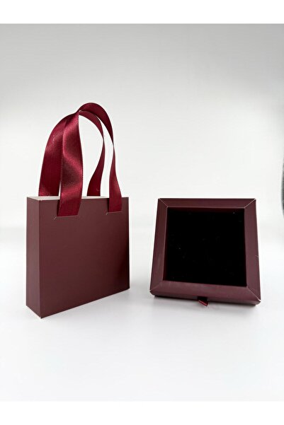 Pantone Matbaa Çantalı Takı Kutusu Elegance Serisi Bordo Renk