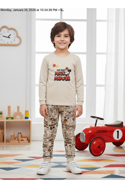 bbs fashion Boys' pajamas, long sleeves, 100% cotton, sizes (6-12)