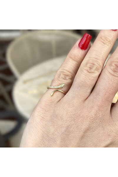 GOX خاتم مفصل الإبهام على شكل ثعبان مرصع بالأحجار