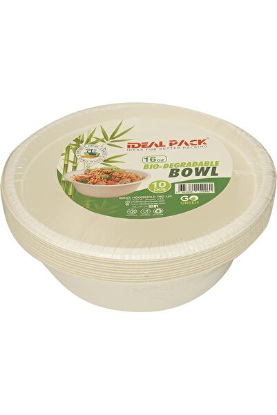 Ideal Pack Bio Degradable Bowl, 16oz, Pack of 10pcs