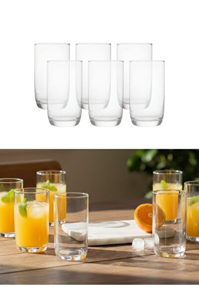 Premium Clear Glass Drinking Tumblers Set of 6 pcs Juice Water Glasses