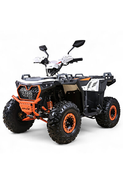 Asix Atv copii Grizzly 125cc, roti 8 inch, 3+1 viteze, culoare alb/portocaliu