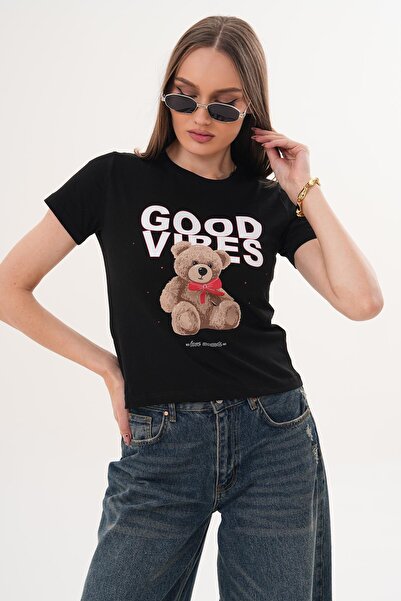 ŞİMAL Tricou de damă cu imprimeu și guler rotund - 260140