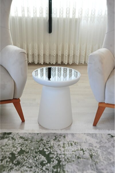 rotamaks Üzeri siyah camlı yan sehpa