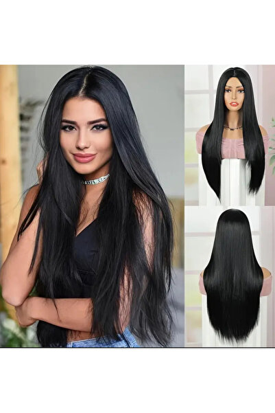 aura peruk Siyah sevenler için perçemsiz düz şahane uzunluğa sahip modelimiz