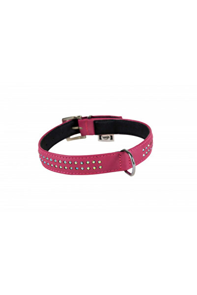 AgroBiothers Laboratoire Leather Collar with Rhinestones - 47 cm x 22 mm