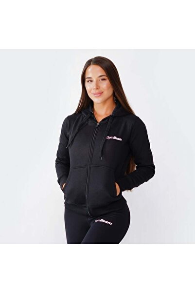 GymBeam Hanorac cu fermoar pentru femei, negru