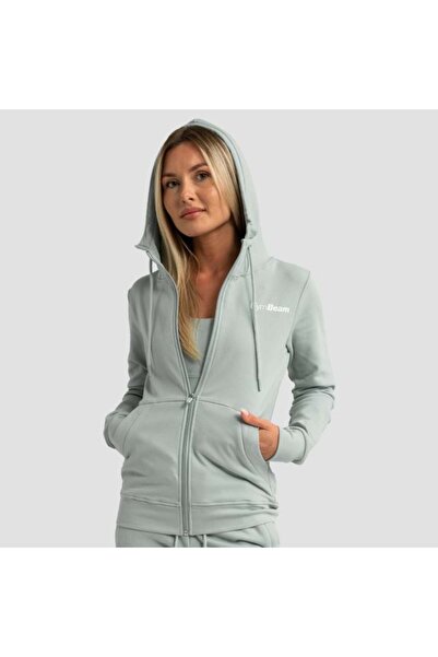 GymBeam Hanorac cu fermoar Limitless pentru femei, culoare eucalipt